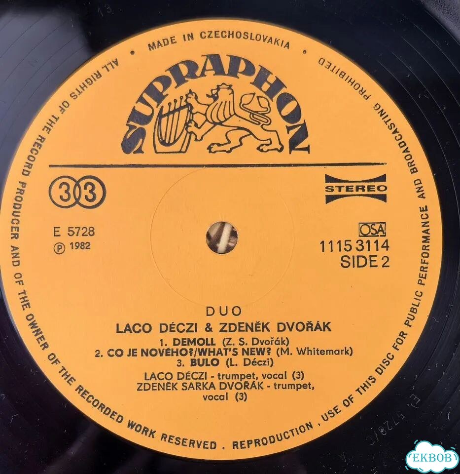 Виниловая пластинка Laco Deczi &Zdenek Dvorak 1982 фото 2