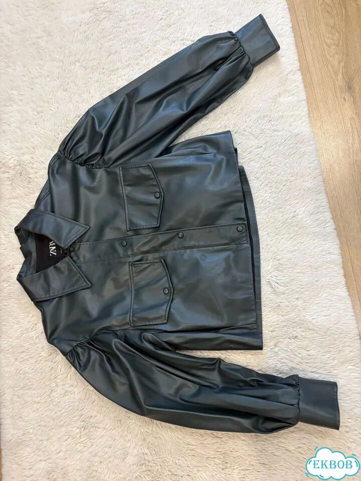 Укороченная куртка рубашка zara фото 2