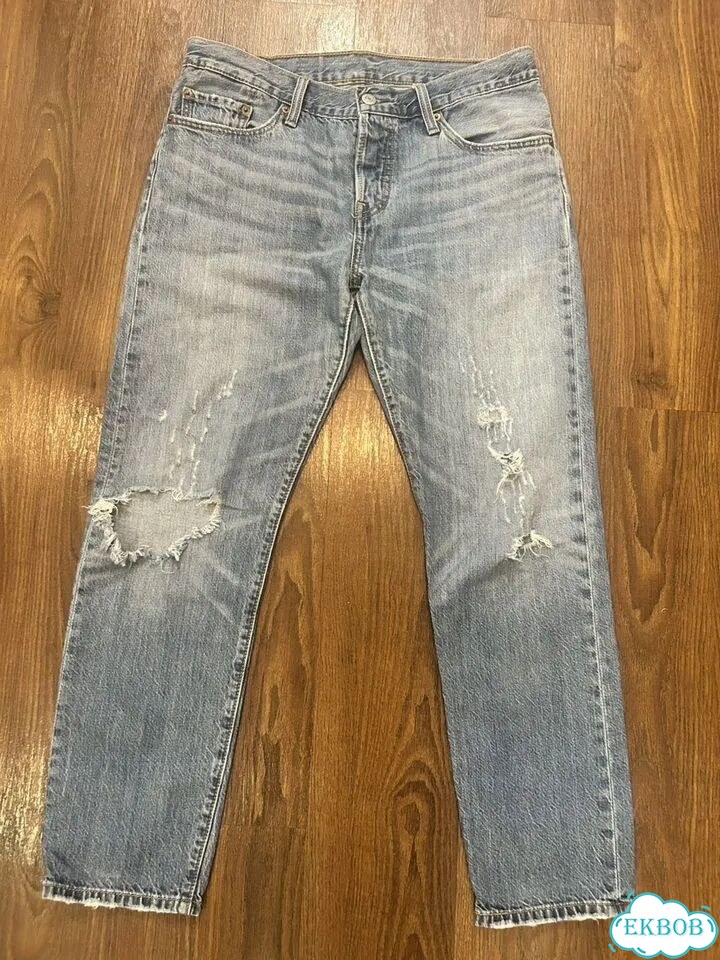 Джинсы женские levis 501 w27 L 32 оригинал рваные фото 1