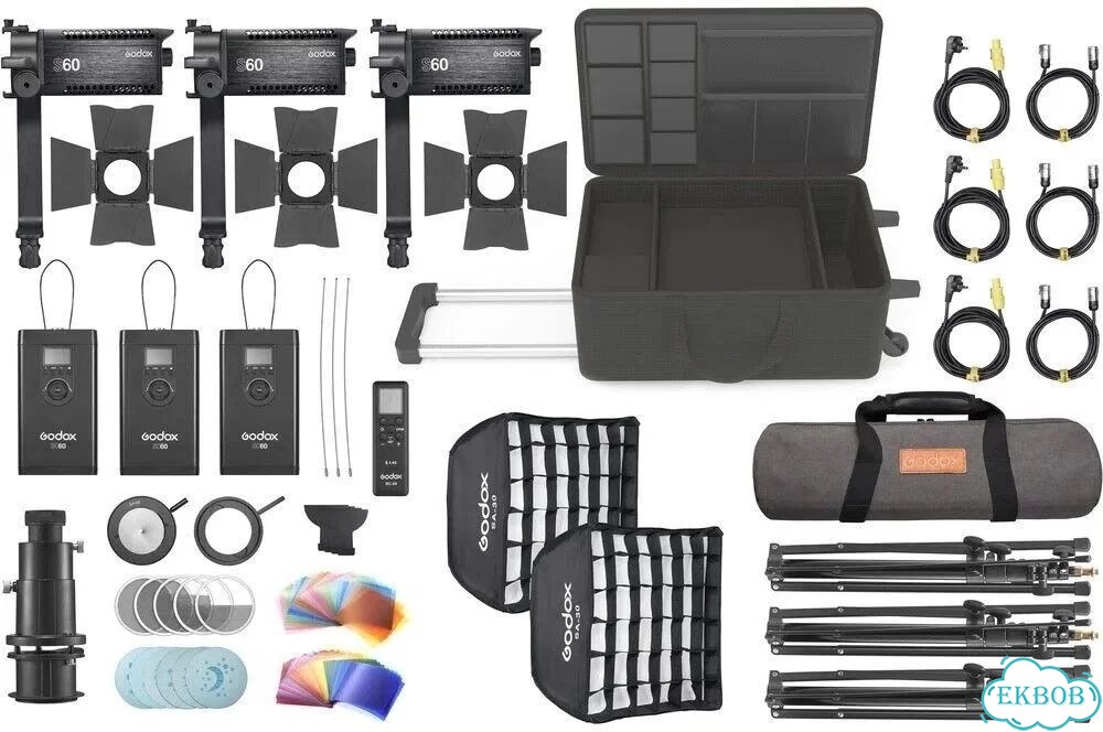 New Комплект Godox S60-D Focusing LED 3-Light Kit фото 1