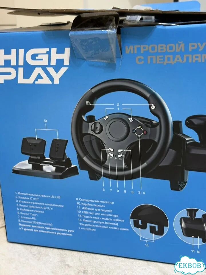 Игровой руль с педалями фото 2