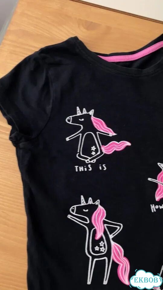 Футболка Mothercare, 116 черная с единорогами фото 1