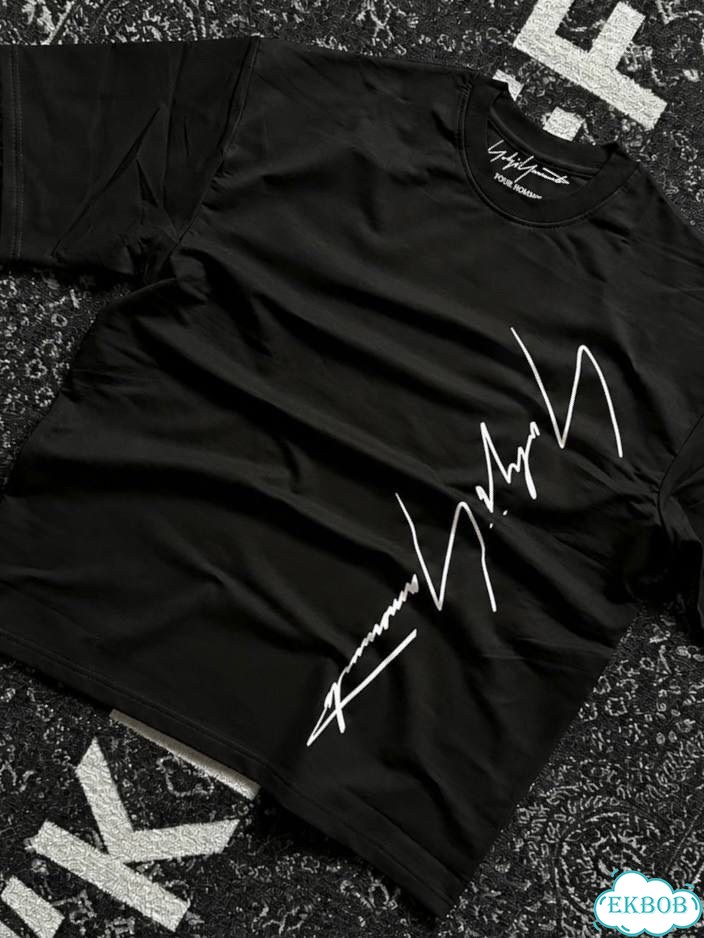 Футболка Yohji Yamamoto YY Signature чёрная фото 2