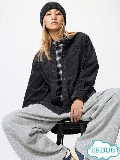 Uniqlo Рубашка-жакет вельвет фото 3