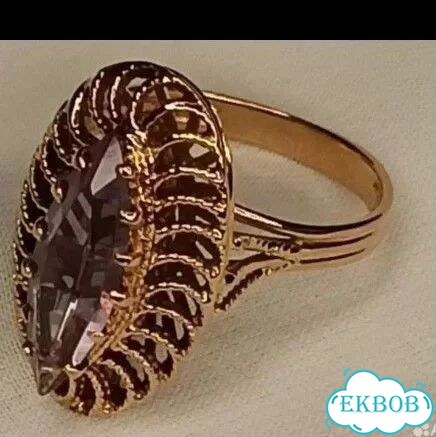 Золотое кольцо Александрит 583 проба фото 1