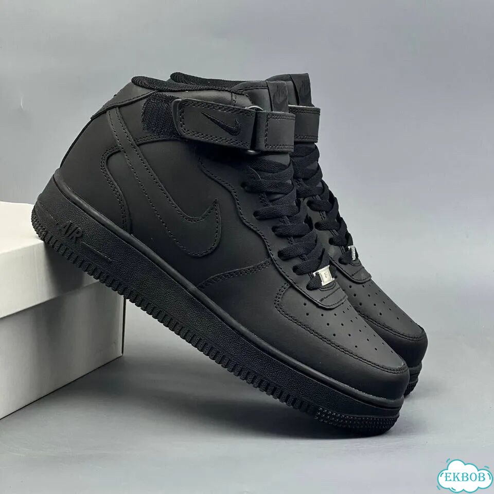 Nike Air Force 1 Mid Black фото 3