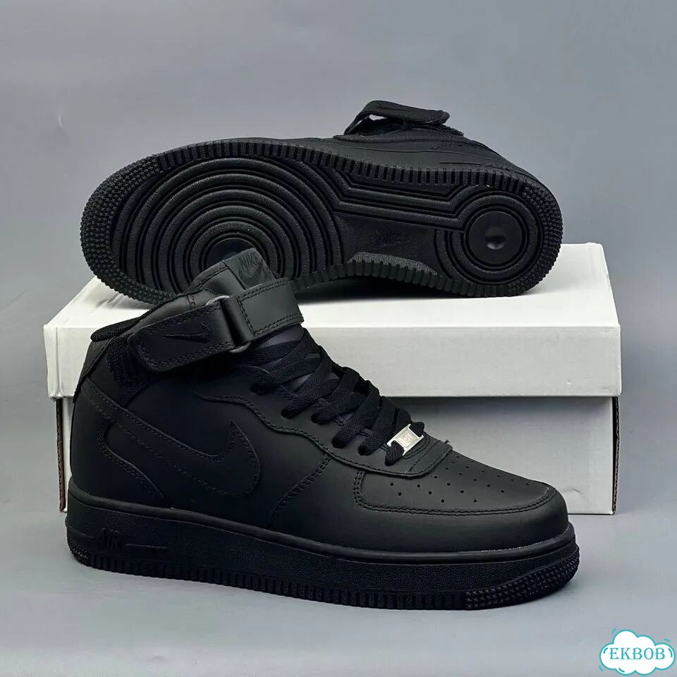 Nike Air Force 1 Mid Black фото 5
