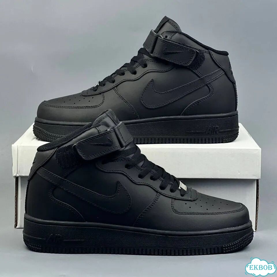 Nike Air Force 1 Mid Black фото 6
