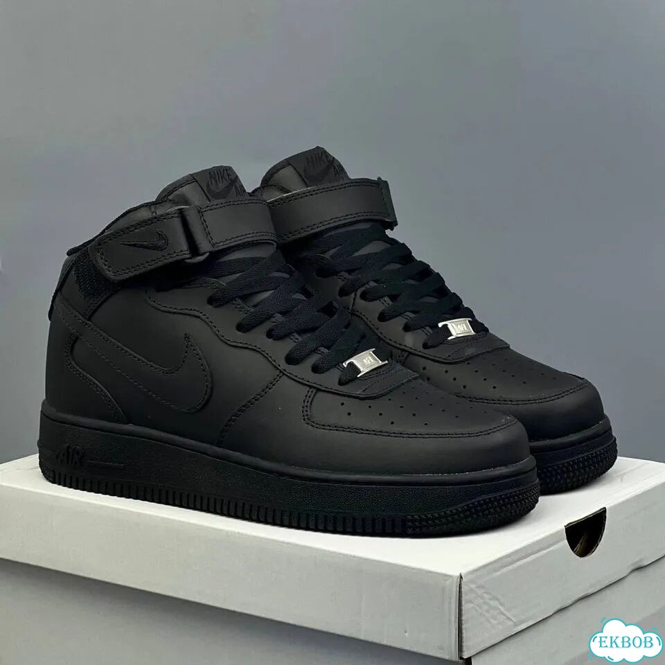 Nike Air Force 1 Mid Black фото 7