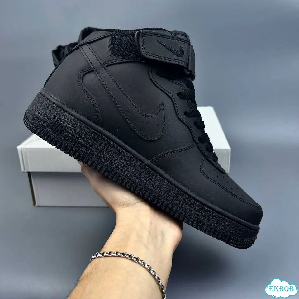 Nike Air Force 1 Mid Black фото 8