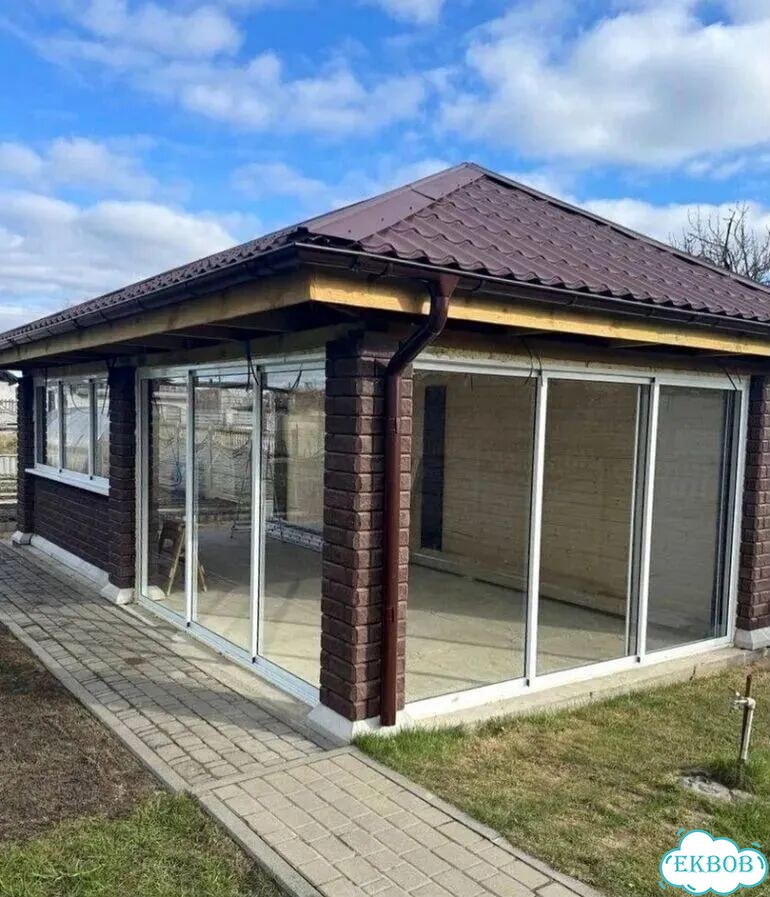 Пристройки к дому, террасы, веранды, беседки фото 10
