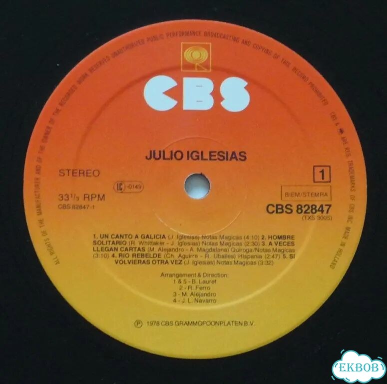 Julio Iglesias винил LP фото 3