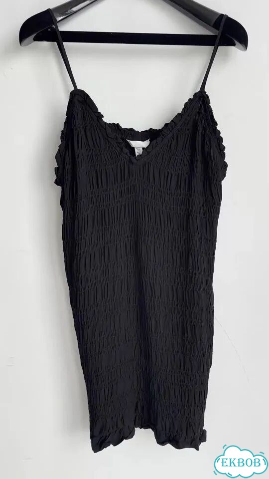 H&M черное платье-комбинация мини на бретелях фото 1