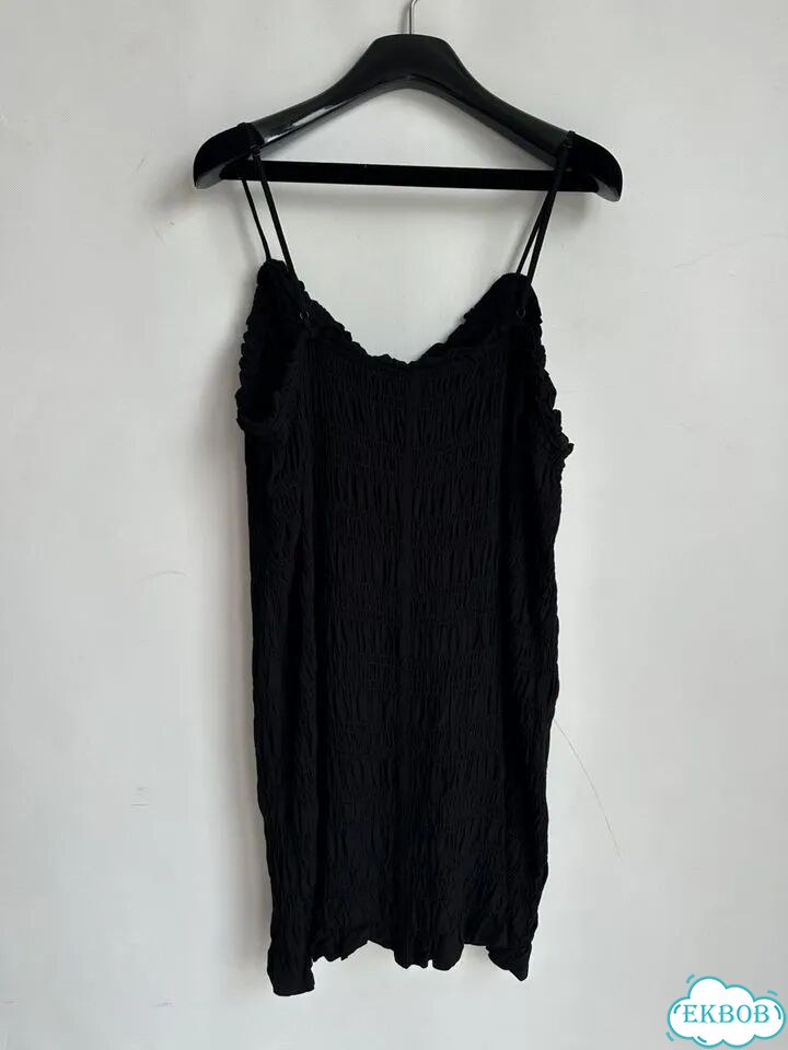 H&M черное платье-комбинация мини на бретелях фото 8