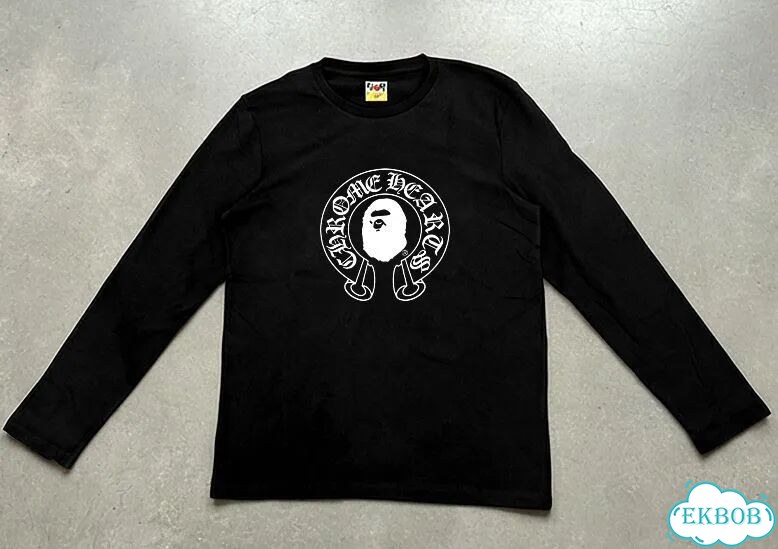 Лонгслив мужской Chrome Hearts черный Bape and opium archive gothic AC0103 фото 1