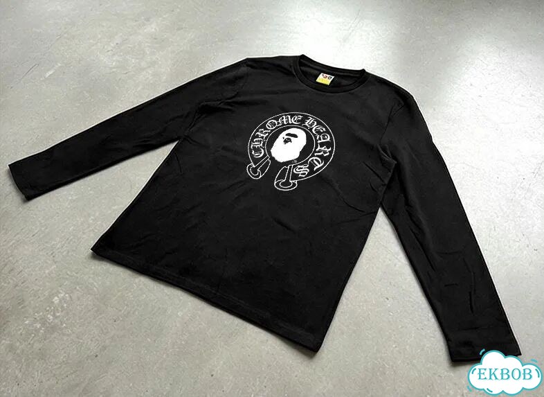 Лонгслив мужской Chrome Hearts черный Bape and opium archive gothic AC0103 фото 2
