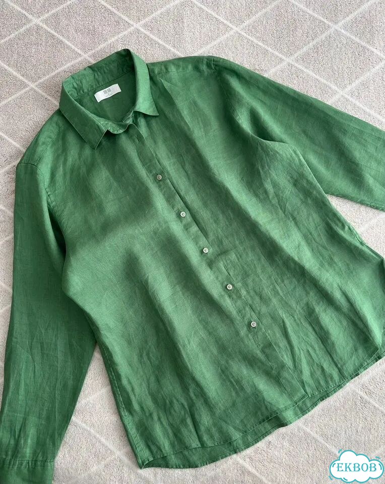 Рубашка Uniqlo 100% лён фото 6