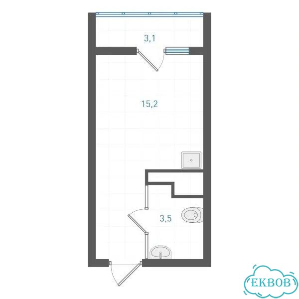 Квартира-студия, 19,5 м², 21/25 эт. фото 2