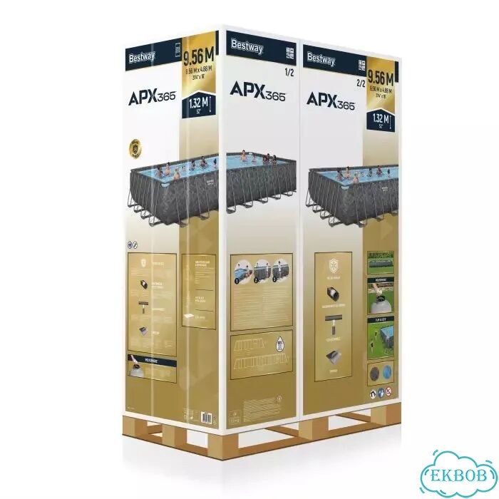 Каркасный прямоугольный бассейн 956х488х132см фото 3
