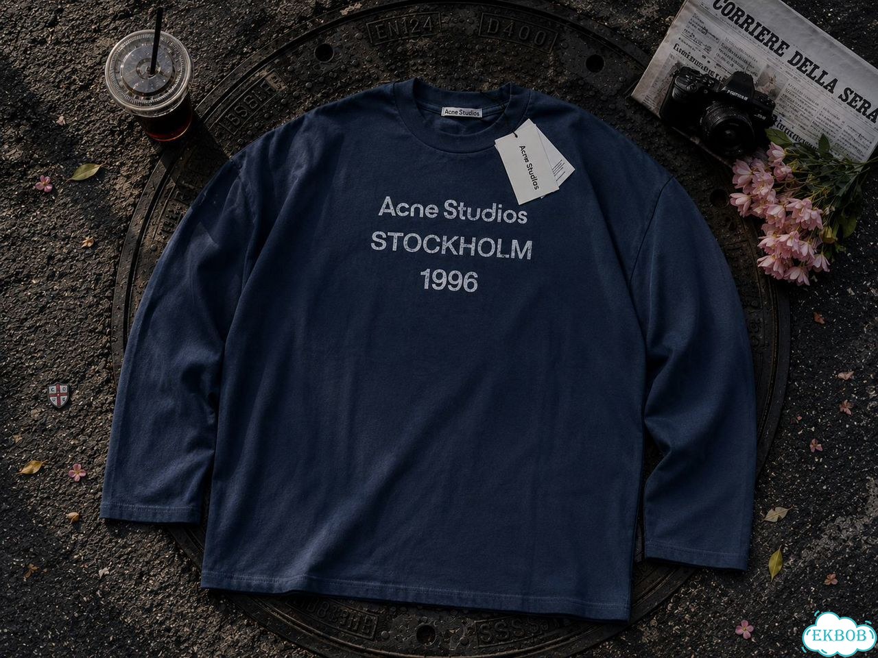 Acne Studios лонгслив темно-синий фото 1