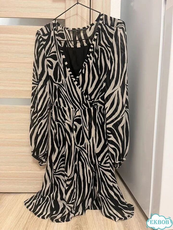 Шифоновое платье Zara, зебра, xs/s фото 1