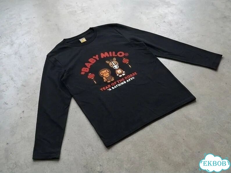 Лонгслив черный Bape Baby Milo streetwear vintage unisex DAC0064 фото 2