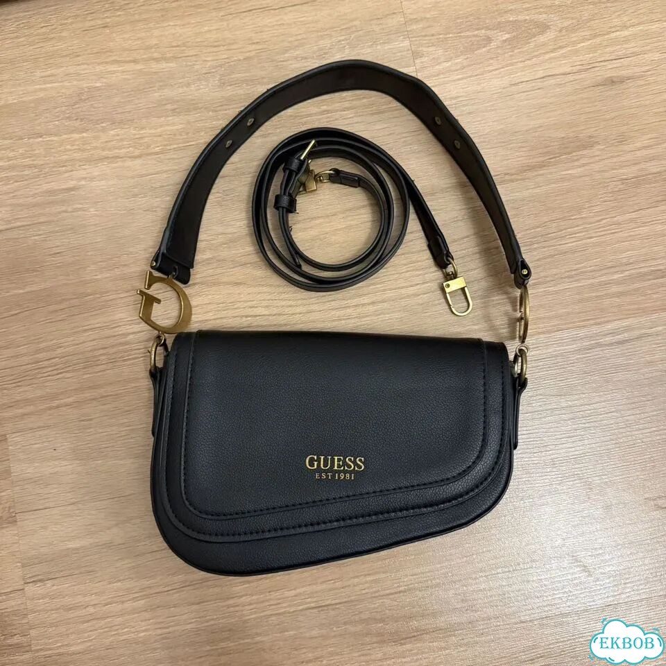 Сумка guess седло черная фото 1