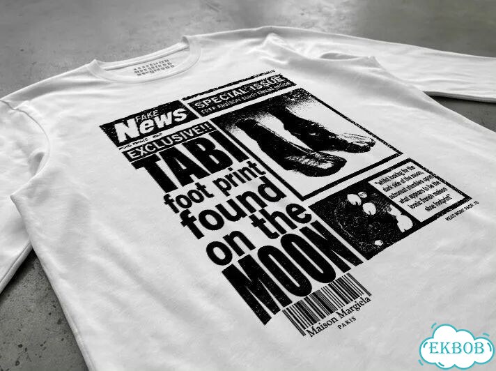 Лонгслив белый Maison Margiela (Fake News) luxury archive unisex DAC0169 фото 2
