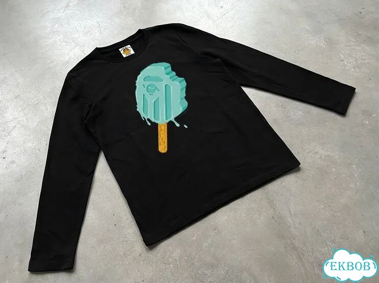 Лонгслив мужской Bape черный T-shirt SS26 rod ice printing streetwear vintage AC0212 фото 2