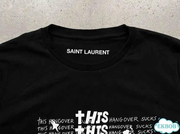 Лонгслив мужской черный Saint Laurent Paris SLP distressed hangover streetwear vintage AC0194 фото 3