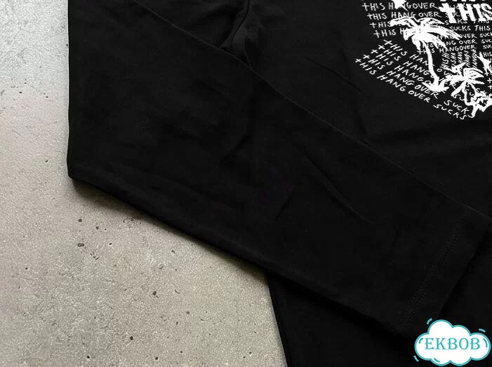 Лонгслив мужской черный Saint Laurent Paris SLP distressed hangover streetwear vintage AC0194 фото 4