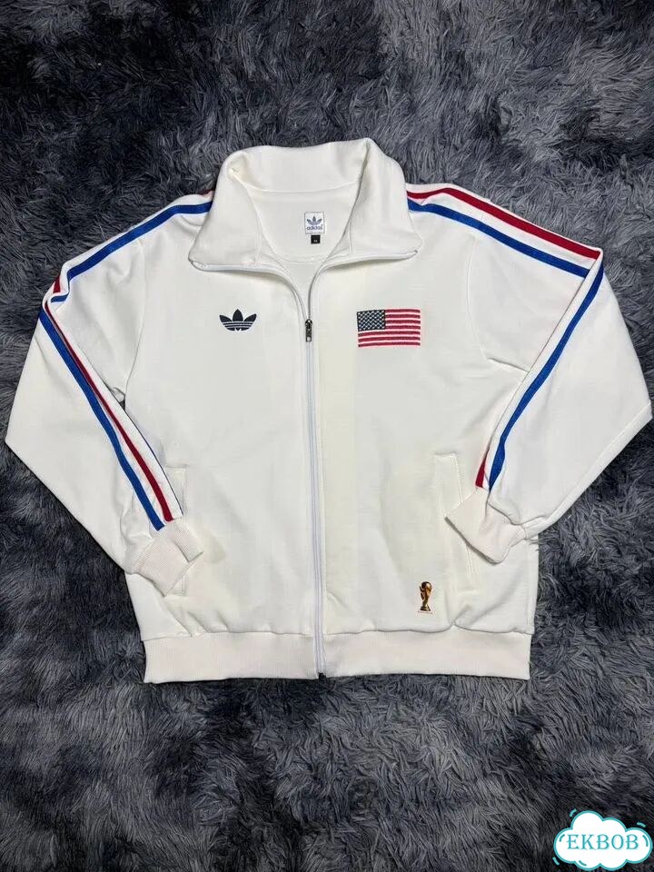 Зипка Adidas USA ретро белая фото 2