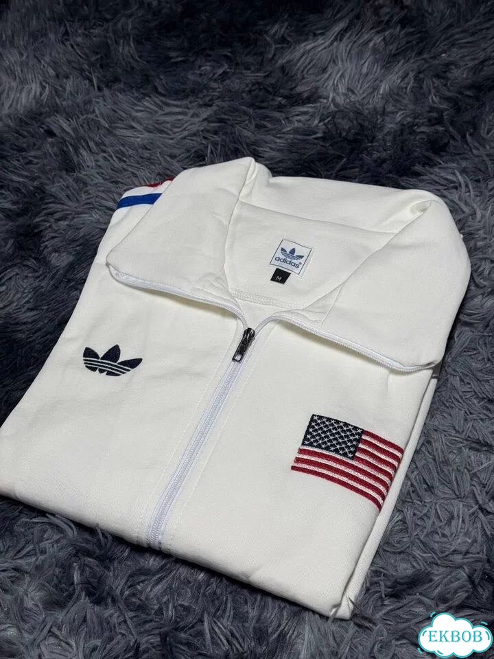 Зипка Adidas USA ретро белая фото 3