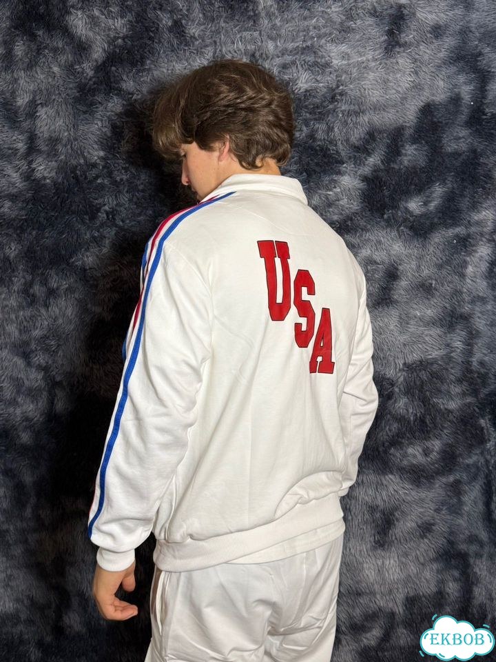 Зипка Adidas USA ретро белая фото 5