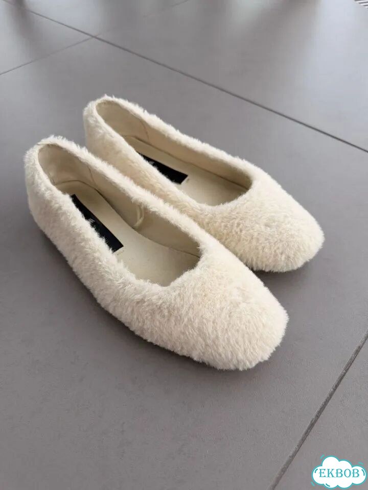 Меховые балетки zara фото 1