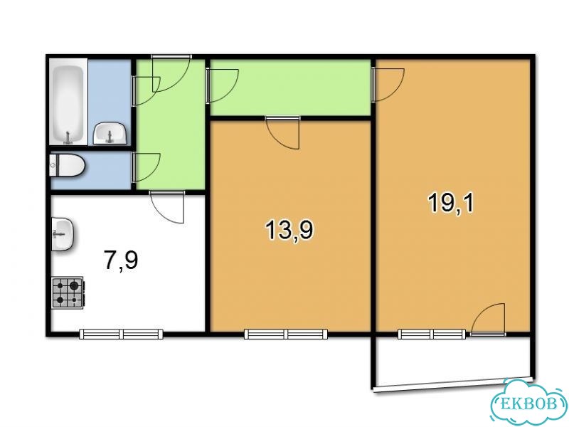 Комната 14 м² в 2-к., 5/9 эт. фото 5