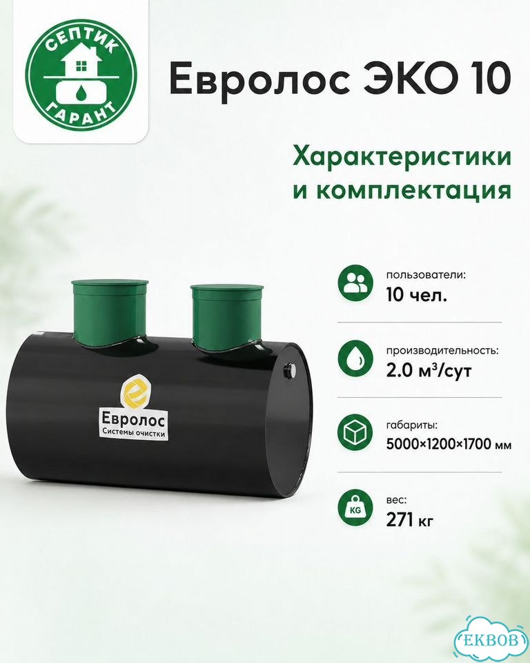 Септик Евролос эко 10 для 10 чел фото 2