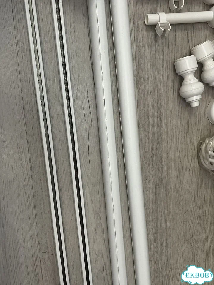 2 Карниза настенный двухрядный белый гардина фото 4