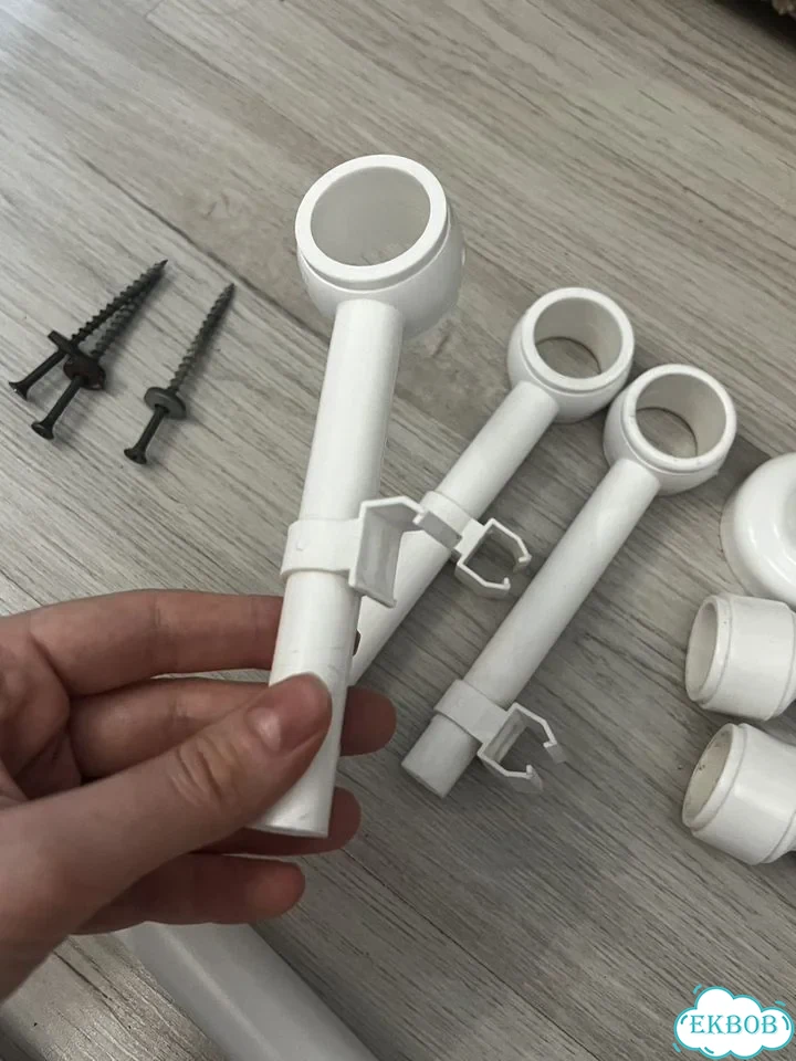2 Карниза настенный двухрядный белый гардина фото 8