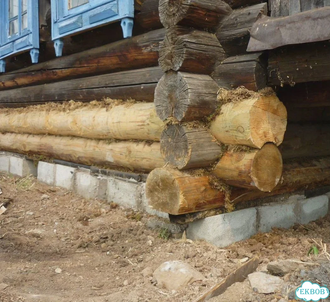 Замена венцов Подъём деревянного дома фото 2
