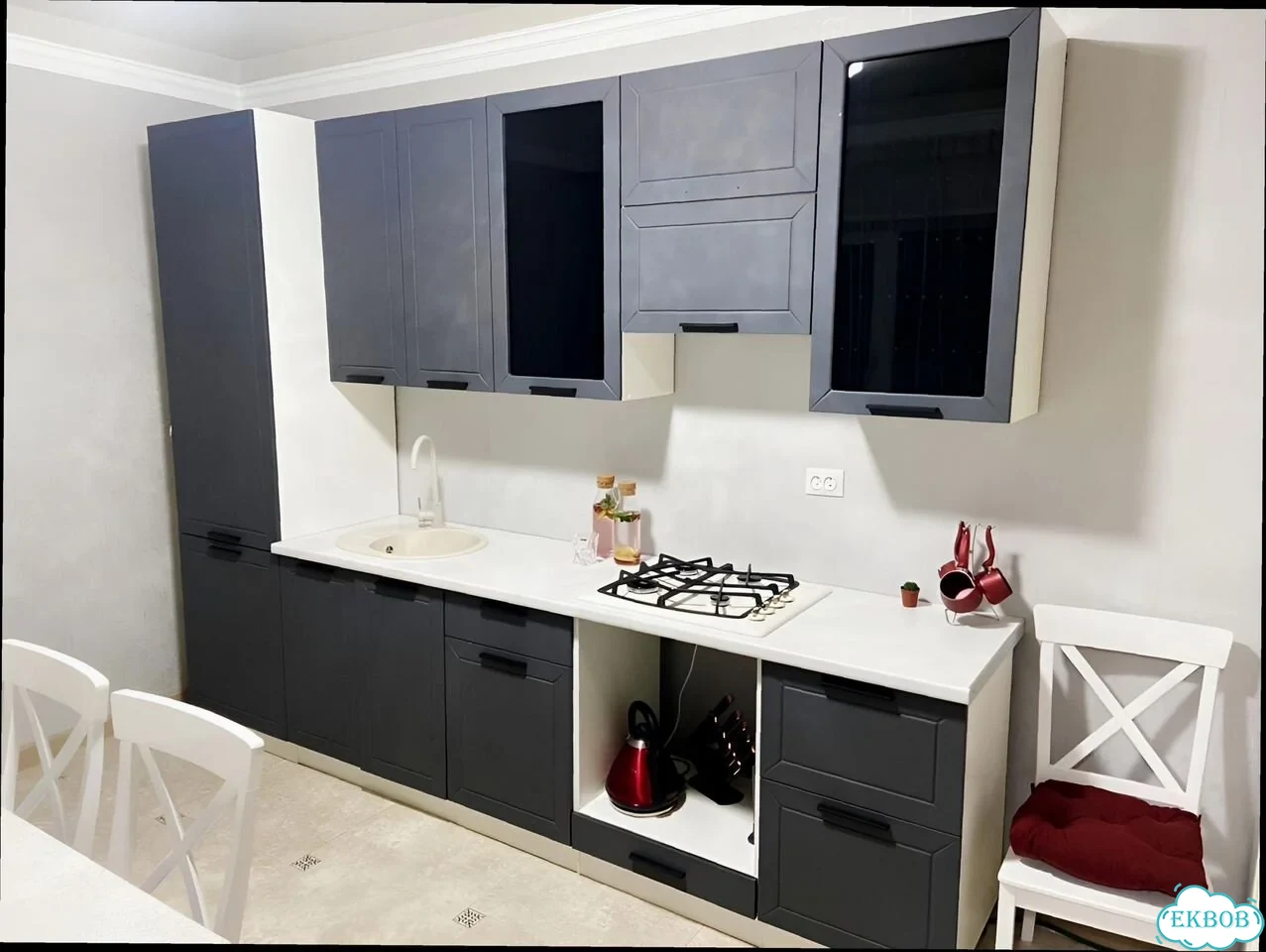 Современная модульная кухня с фасадами мдф новая фото 2