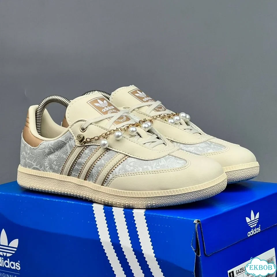 Adidas Gazelle Bold W Beige White фото 8