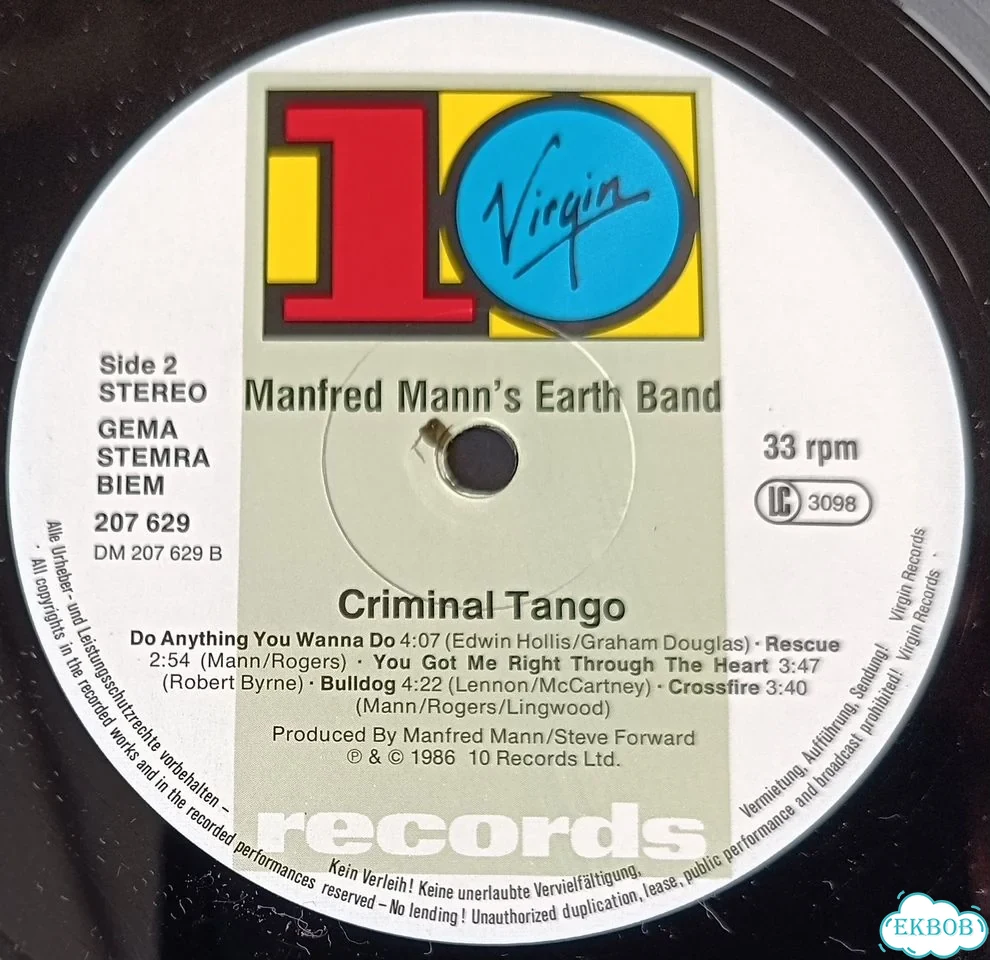 Manfred mann'S earth band criminal tango 1986 GER фото 4