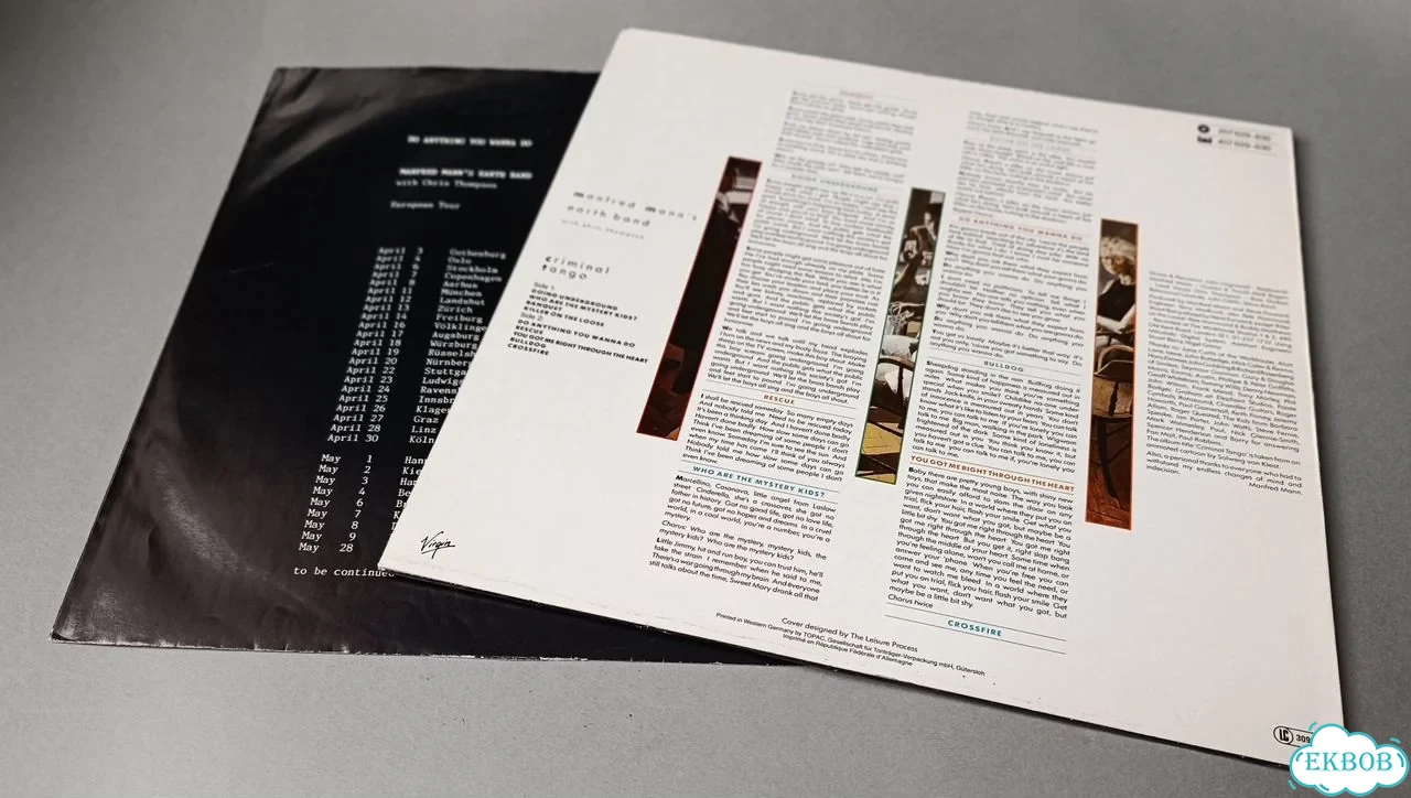 Manfred mann'S earth band criminal tango 1986 GER фото 6