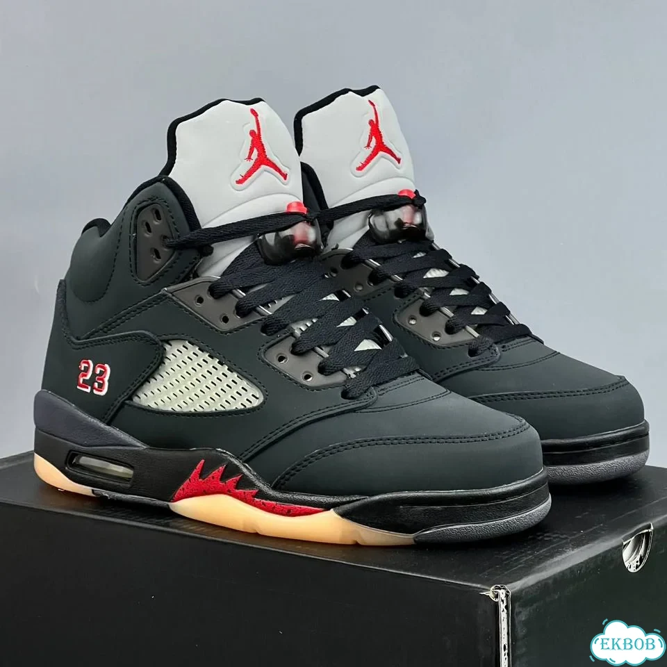 Nike Jordan 5 GoreTex Black Red фото 1