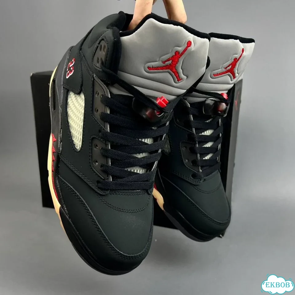 Nike Jordan 5 GoreTex Black Red фото 2