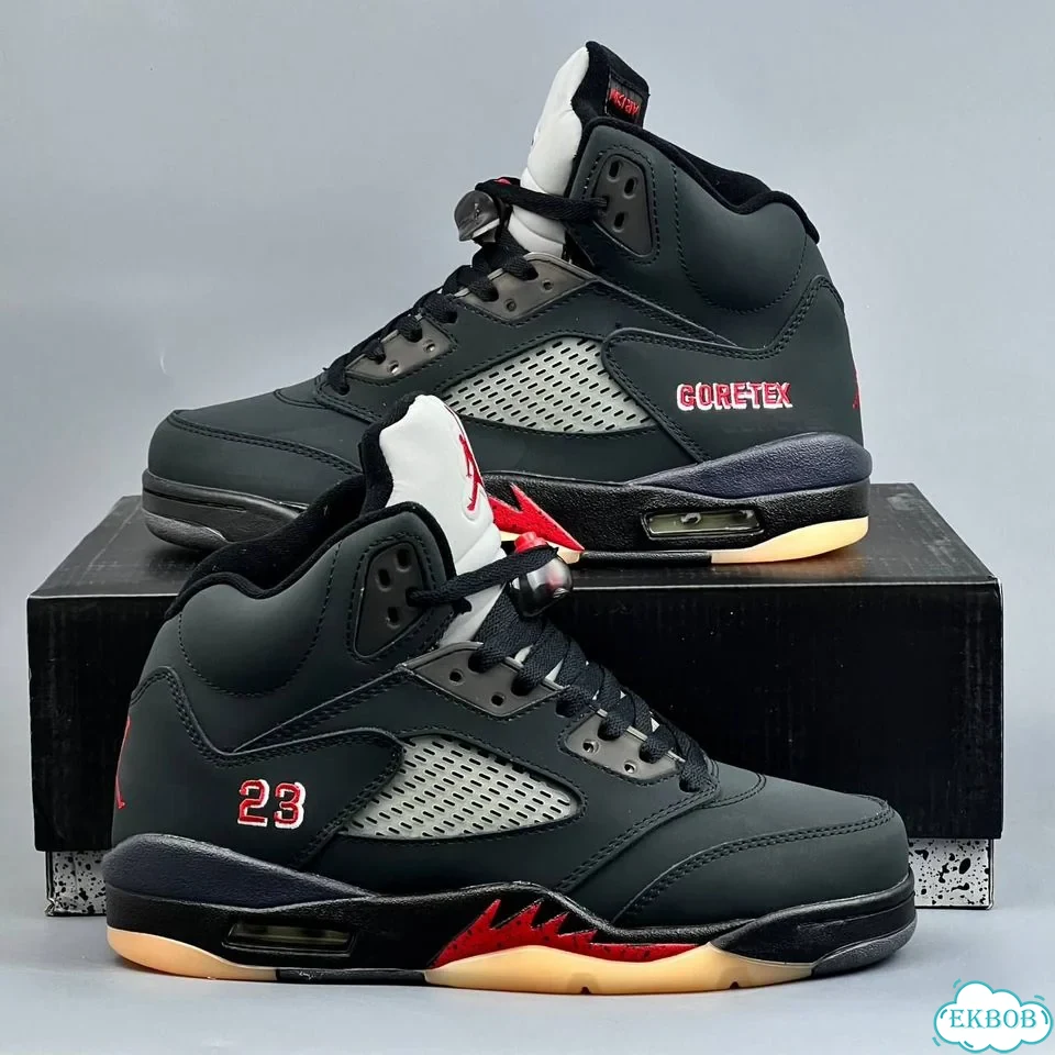 Nike Jordan 5 GoreTex Black Red фото 3