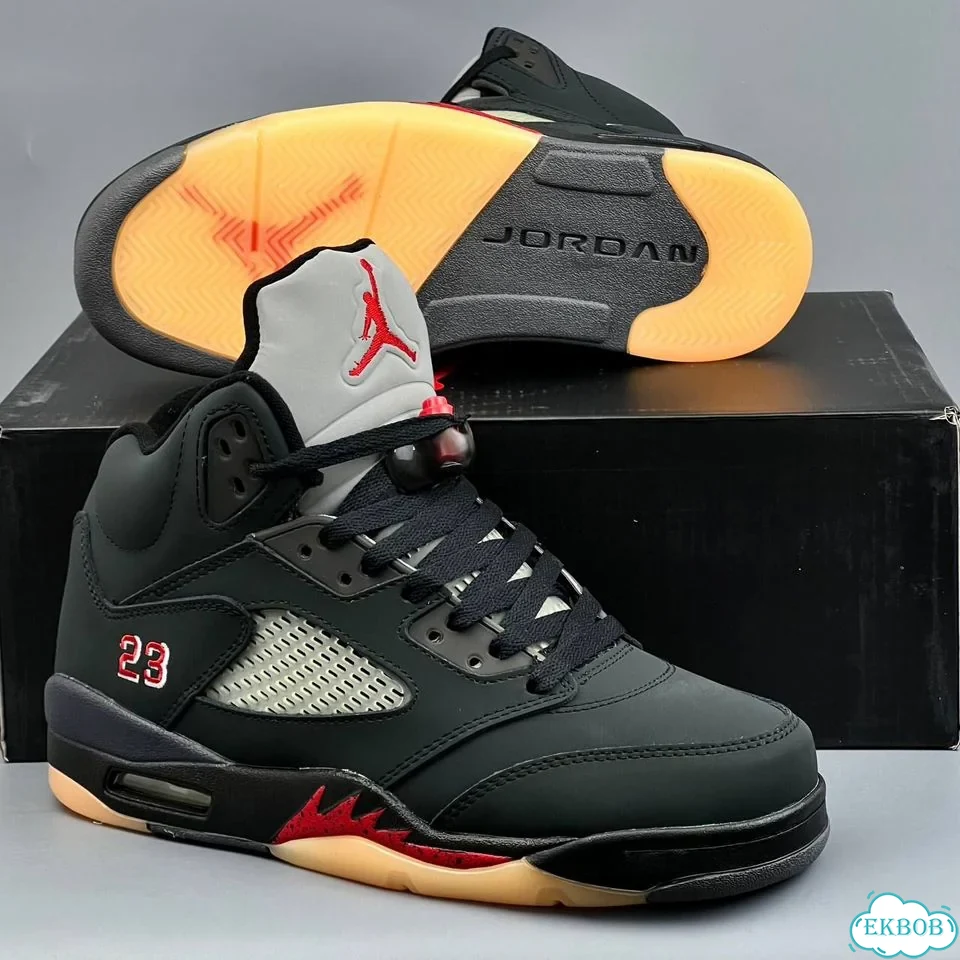 Nike Jordan 5 GoreTex Black Red фото 4