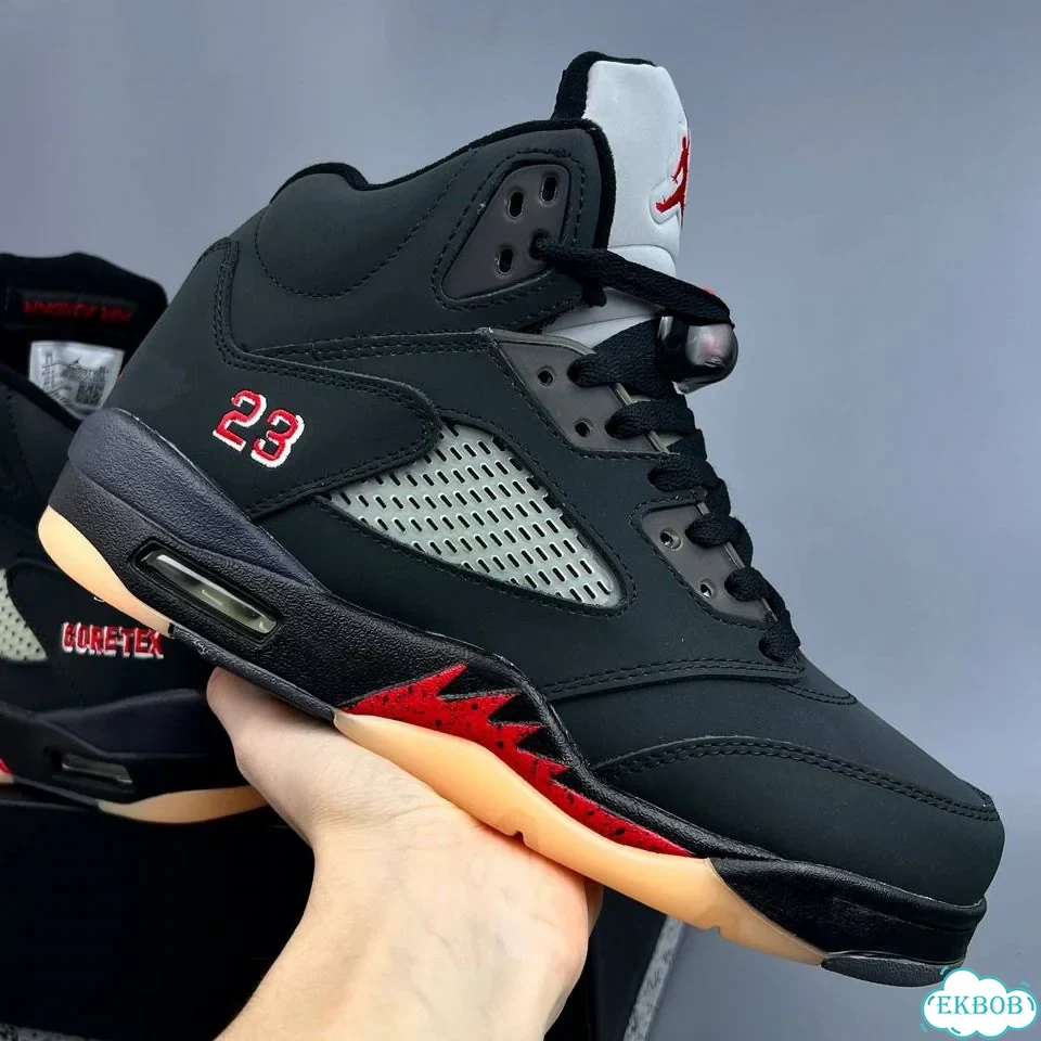 Nike Jordan 5 GoreTex Black Red фото 5