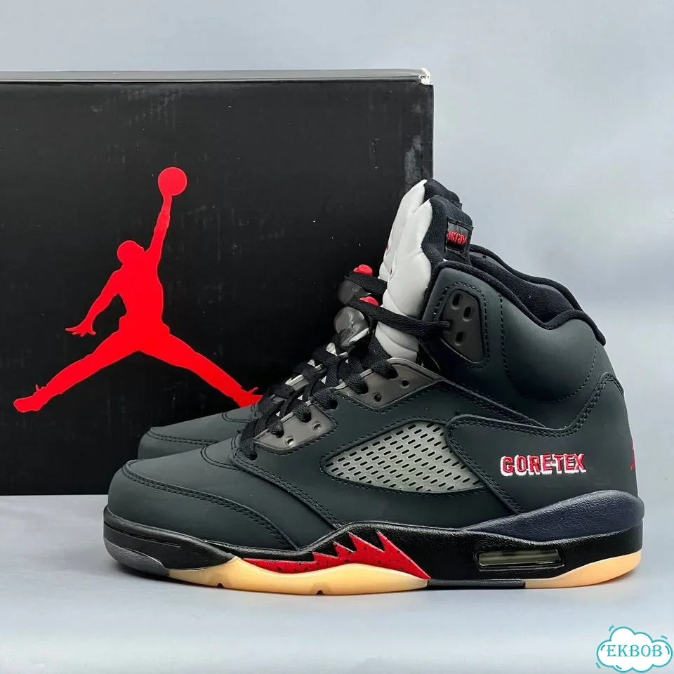 Nike Jordan 5 GoreTex Black Red фото 7